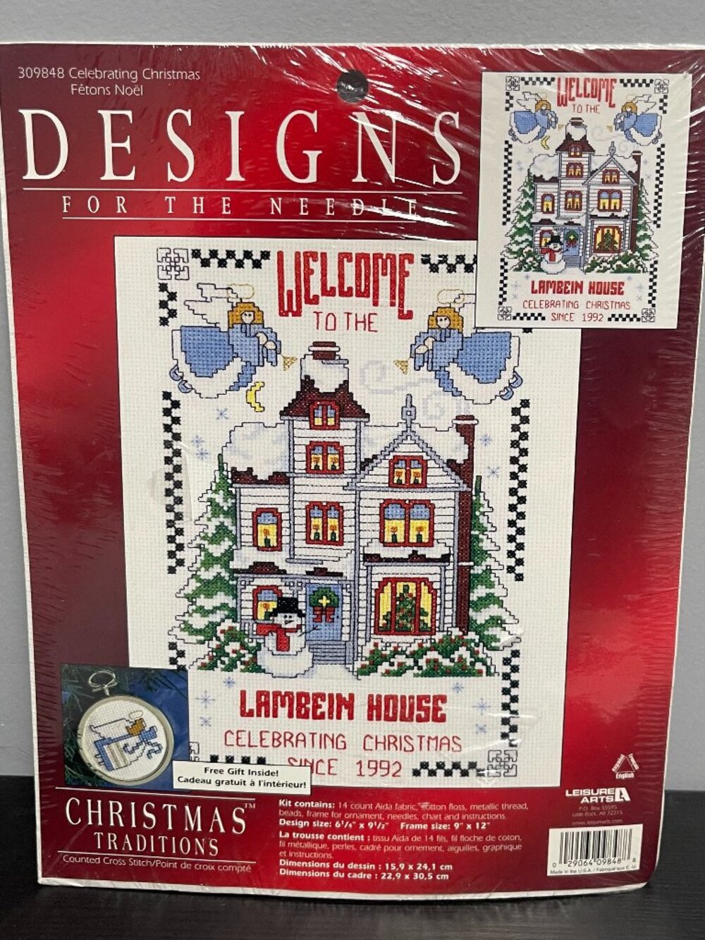 Leisure Arts Sealed Celebrating Christmas Cross Stitch House Kit 309848